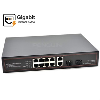 Gigabit PoE Switch 8 Port + 2GE + 2SFP (ประกัน 1 ปีเต็ม)