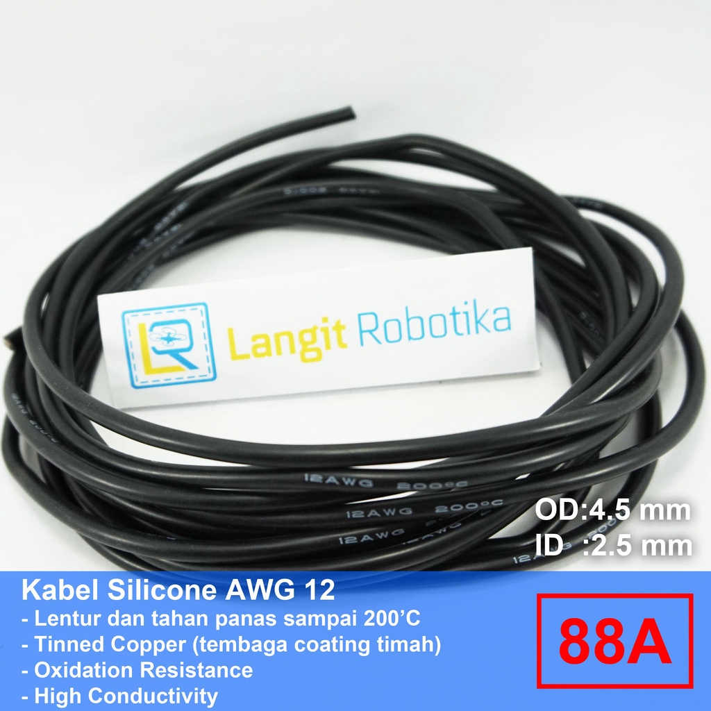 AWG 12 สายซิลิโคน AWG12 สายซิลิโคนสีดําสีดํา RC Plane
