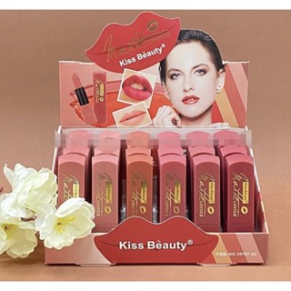 ⚡FLASH SALE⚡♡พร้อมส่ง Kiss Beauty no35767-03 Matte lipstick (24pcs in a box)