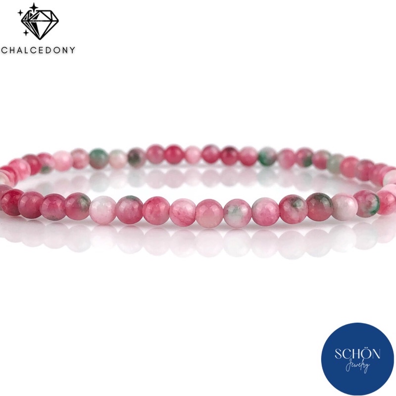 3CN-42 สร้อยข้อมือฮกลกซิ่ว 4.2 มิล หิน 3 สี หรือ หิน Chalcedony ขัอมือหินมินิมอล กำไลข้อมือหิน กำไลหิน ไหมยืด ราคา ถูกที่สุด ดีลบีเคเค