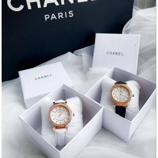 **พร้อมส่ง** นาฬิกา CHANEL สายหนังเพชรล้อม พร้อมกล่อง