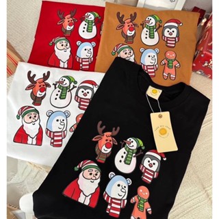 เสื้อคริสมาสต์ Christmas 🎄สกรีนลาย Snowman-Santa🎅🏻