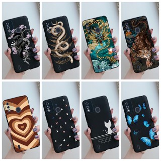 Itel A48 ItelA48 A 48 เคสการ์ตูนน่ารัก ยางนุ่ม สีดํา TPU เคสซิลิโคน โทรศัพท์มือถือ ฝาหลัง