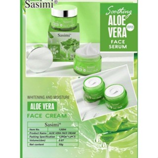 ⚡FLASH SALE⚡♡พร้อมส่ง SASIMI Aloe Vera Cream ครีมว่านหางจระเข้ บำรุงผิวหน้า 50g