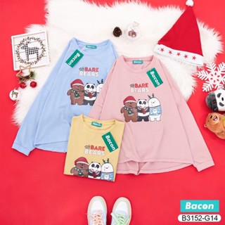 🧸 เสื้อแขนยาวผู้หญิง WE BARE BEARS x Christmas ผ้าคอตตอนนิ่ม เสื้อกันแดด เสื้อกันหนาว สกรีนลายการ์ตูนน่ารัก พร้อมส่ง