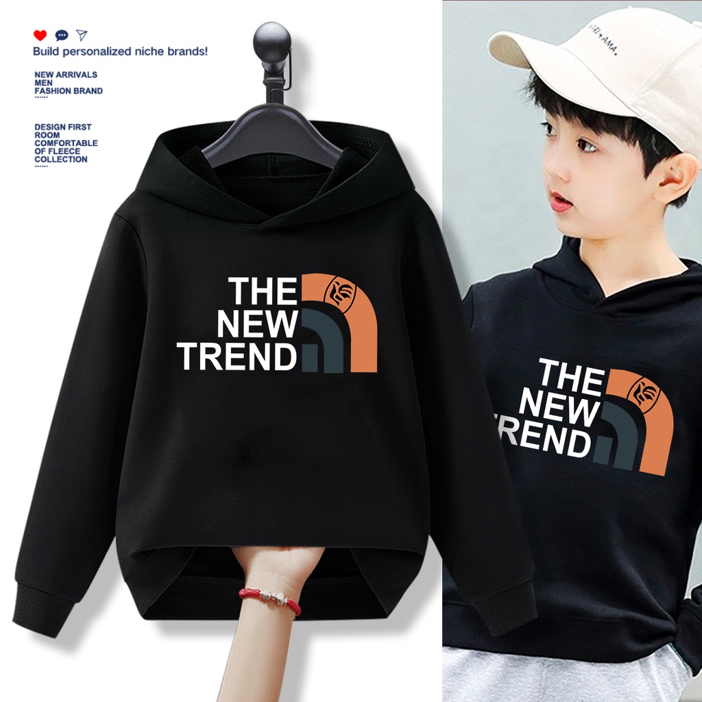E406 เสื้อเด็กแขนยาวมีฮู้ด สำหรับเด็กชายและเด็กหญิง.ลายแฟชั่นนานาชาติใส่ได้ทั้งเทียวออกกำลังกายได้