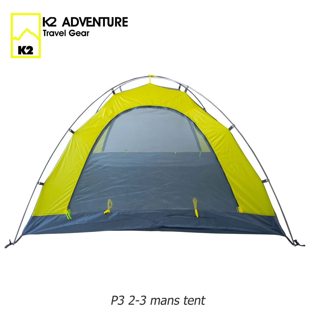 เต็นท์มอเตอร์ไซค์ K2 ADVENTURE รุ่น P3 สีเหลือง นอน 2-3 คน เก็บเล็ก น้ำหนักเบา เสาอลู กันฝน กันลม thumbnail 7