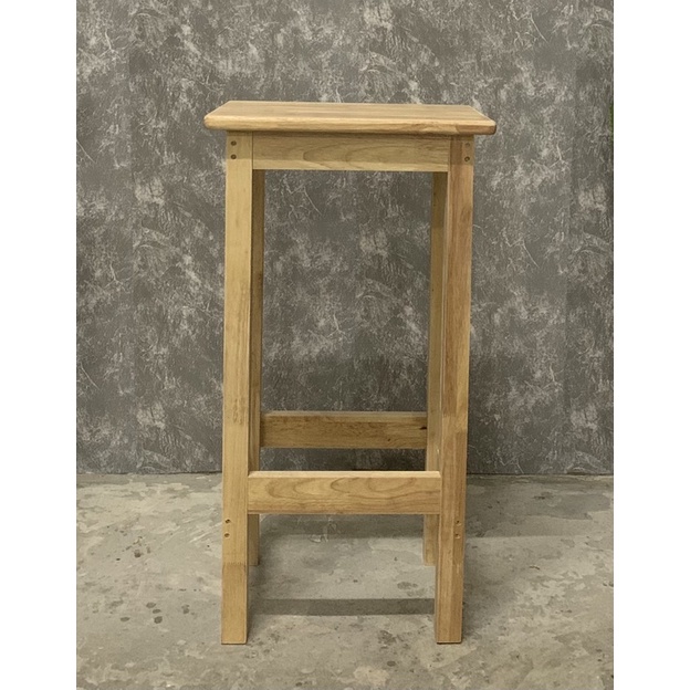 เก้าอี้สตูล Bar stool ทรงสูง ไม้ยางพารา ความสูงรวม 77 Cm