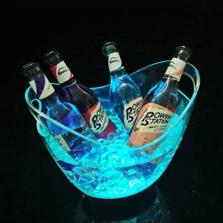 ice bucket ถังน้ำแข็งพลาสติกทรงเรือ,ถังน้ำแข็งแชมเปญไวน์ไฟ LED ถังน้ำแข็ง Led เปลี่ยนสีได้หลากสี ✅พร้อมส่งค่ะ