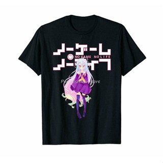 2022 New DIY Style Mens T-Shirt No Game No Life Shiro Anime Black T-Shirt funny mens short sleeve t shirt