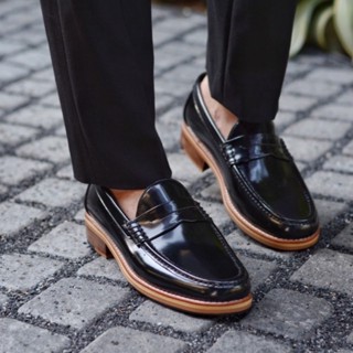 703-2 Arcobareno Penny Loafer Wide-Front PianoBlack