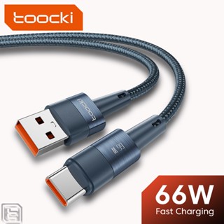 Toocki 66W 6A Type C สายชาร์จเร็ว USB ถึง Type C ชาร์จเร็ว สายข้อมูล สำหรับ Huawei Samsung