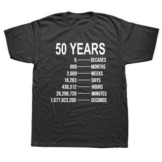 LYZH 50th Birthday 50 Year Old Funny Quote Birthday Unisex Graphic Fashion New Cotton Short Sleeve T Shirts O-Neck Haraj