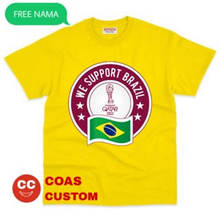 เสื้อยืด พิมพ์ลาย QATAR World Cup สไตล์บราซิล 2022