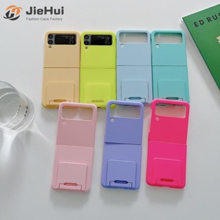 Jiehui เคสโทรศัพท์มือถือ แบบใส สัมผัสคล้ายผิวหนัง 12 สี แฟชั่น สําหรับ Samsung Z Flip5 Z Flip4 Z Flip3