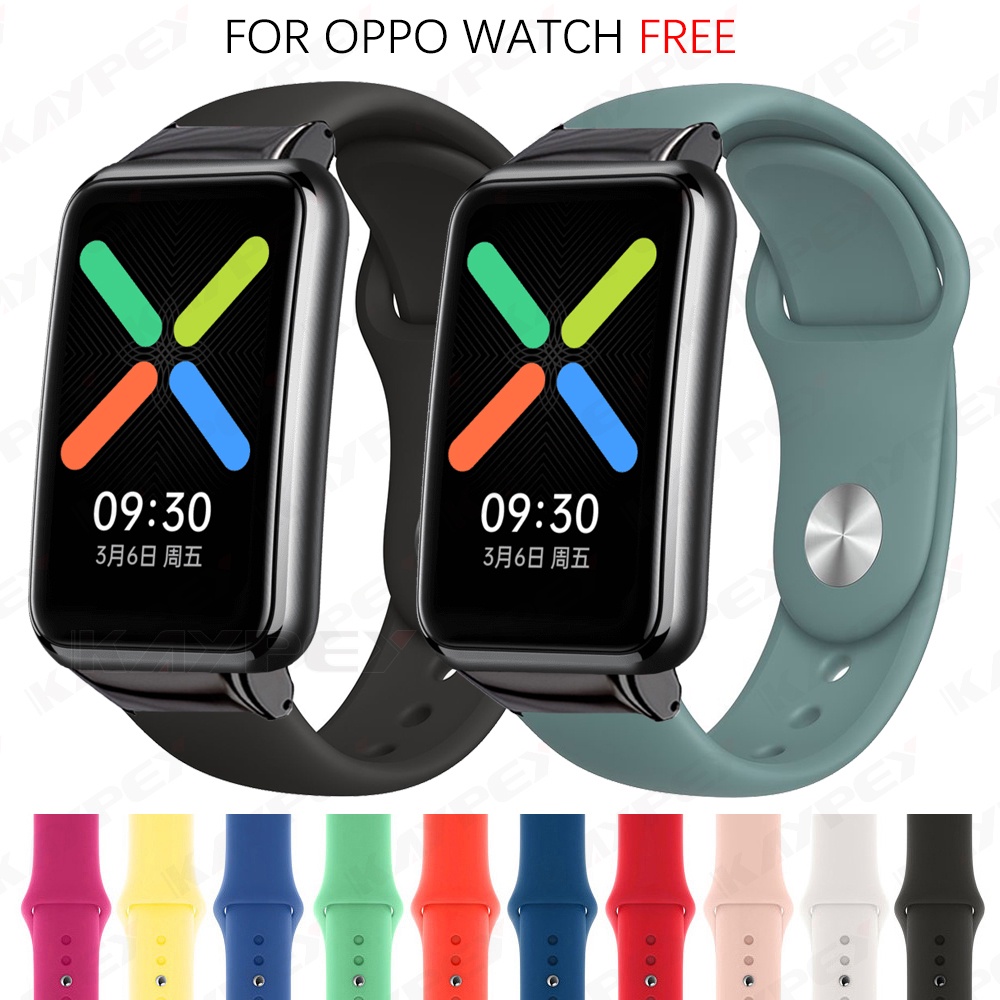 สายนาฬิกาข้อมือซิลิโคน แบบเปลี่ยน สําหรับ OPPO watch Free SmartWatch #8