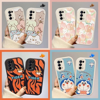 เคส OPPO RENO5 เคส OPPO RENO 5 5G 4G กรณีโทรศัพท์มือถือซิลิโคนป้องกันหล่นลวดลายน่ารักหนังแกะขนาดเล็กติดผิว BB2