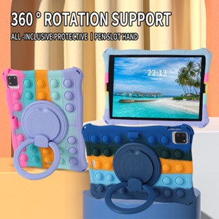 Pop Case iPad 10th Gen 10.9 2022 Case iPad Air 4 5 10.9" 360 Rotation Stand Soft Silicon Rainbow TPU Cover with Strap for iPad 10