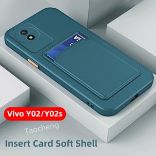 เคสโทรศัพท์ ซิลิโคนนิ่ม กันกระแทก พร้อมช่องใส่บัตร แฟชั่น สําหรับ Vivo Y02 s A t Y02s Y02A Y02t VivoY02s 4G 2022