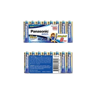 Panasonic ถ่านพานาโซนิค อีโวลต้า ขนาด AA / แพ็ค 8 ก้อน / ชริ้งแพ็ค รุ่น LR6EG/8SL