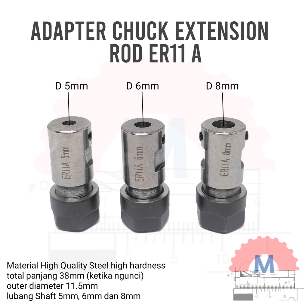 แกนเพลา Collet Chuck แกน ER11 ER11A ที่จับเพลามอเตอร์ ER11 A