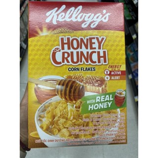 Kellogg ‘s Honey Crunch Corn Flakes Crunchy Corn Cereal With Nuts &amp; Honey Breakfast Cereal 200 G. อาหารเช้าซีเรียลธัญพืช แผ่นแป้งข้าวโพดอบกรอบเคลือบถั่วและน้ำผึ้ง ( ตรา เคลล็อกส์ ฮันนี่ครั้นช์ คอร์นเฟลกส์ )