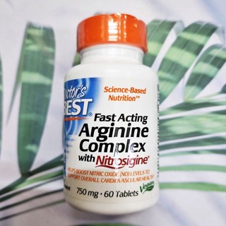 อาร์จีนีน Fast Acting Arginine Complex with Nitrosigine 750 mg 60 Tablets (Doctors Best®)