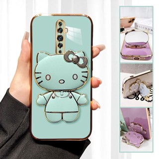 เคสโทรศัพท์มือถือแบบนิ่ม กันกระแทก ลายแมวเฮลโลคิตตี้ พร้อมที่ตั้งวาง สําหรับ OPPO Reno2 F Reno 2Z