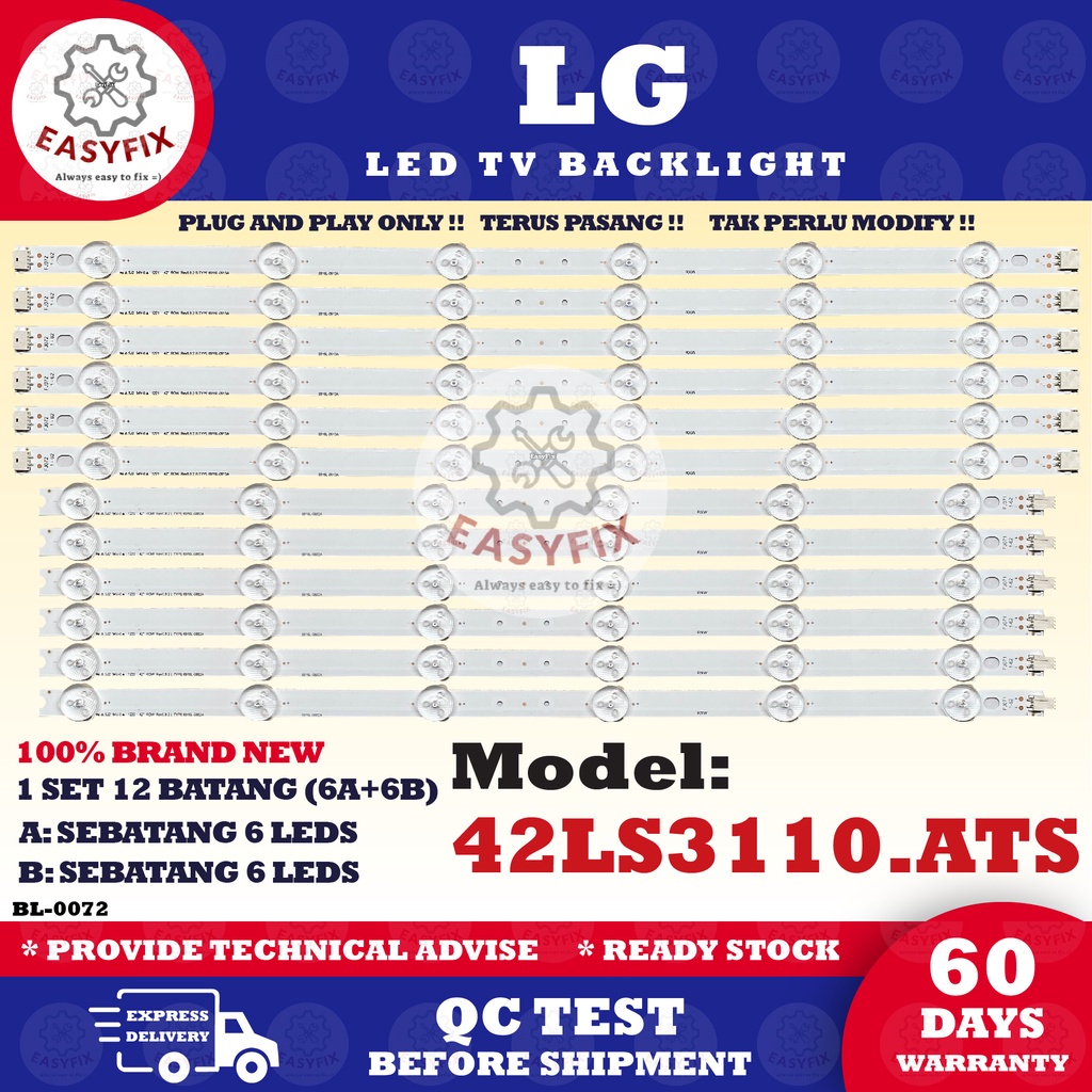 LG 42LS3110 / 42LS3110.ATS 42 INCH TV (TV LIGHT) 42" LED BACKLIGHT Mla9 / .ATS ( LIGHT) "