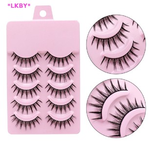 Luckybabys&gt; 5Pairs Natural Bushy Cross Eye Lashes Extension Makeup Long False Eyelashes Tool new