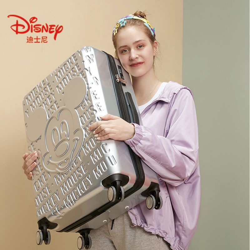 A.t.a Disney กระเป๋าเดินทางล้อลาก แบบใส่รหัสผ่าน 20 นิ้ว สีแดง สําหรับผู้หญิง