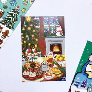 โปสการ์ดคริสมาสต์ 4x6  Christmas Card การ์ดอวยพรวันคริสมาสต์ มีการ์ดแถมอีก 2 ใบค่ะ