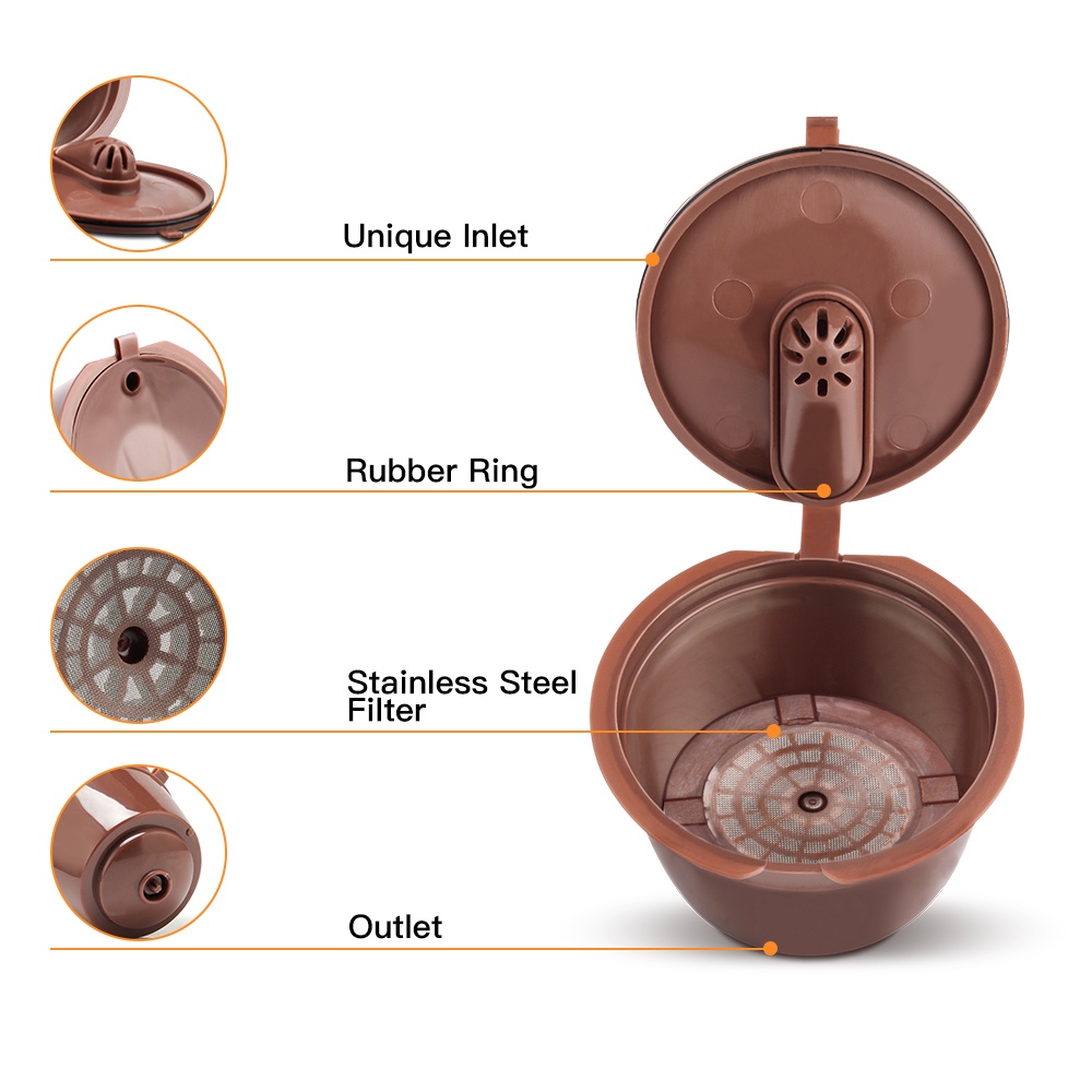 Icafilas Reusable Coffee Capsule Nescafe Dolce Gusto Filters with Mesh