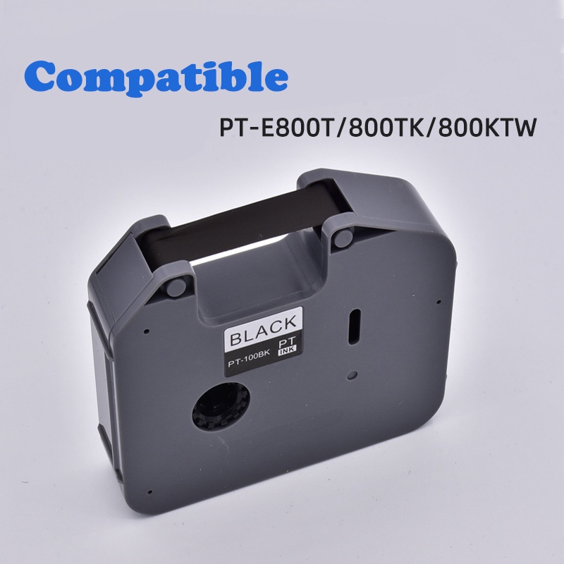 เทปฉลาก สีดํา PT-100BK สําหรับเครื่องพิมพ์ TR-100BK Brother Ribbon TP-E800T E800TK E850TKW 1 ชิ้น