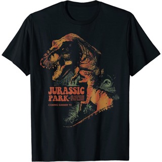 Jurassic Park T-Rex Raptor Vintage Color Graphic T-Shirt For Adult