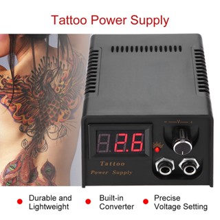 【Palm Fun】หม้อแปลงเครื่องสักProfessional Lion Head Tattoo Power Supply ชุดหม้อแปลงสักสีดำสำหรับเครื่องสัก US