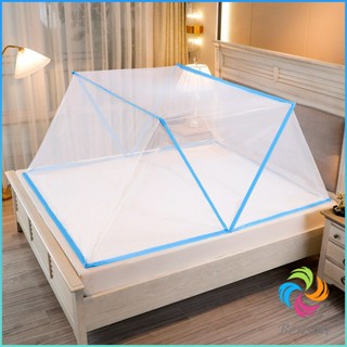 [A668] มุ้งพับ  ครอบเตียง เบา ระบายอากาศ พับเก็บได้ไม่ใช้พื้นที่ Folding mosquito net Bensen