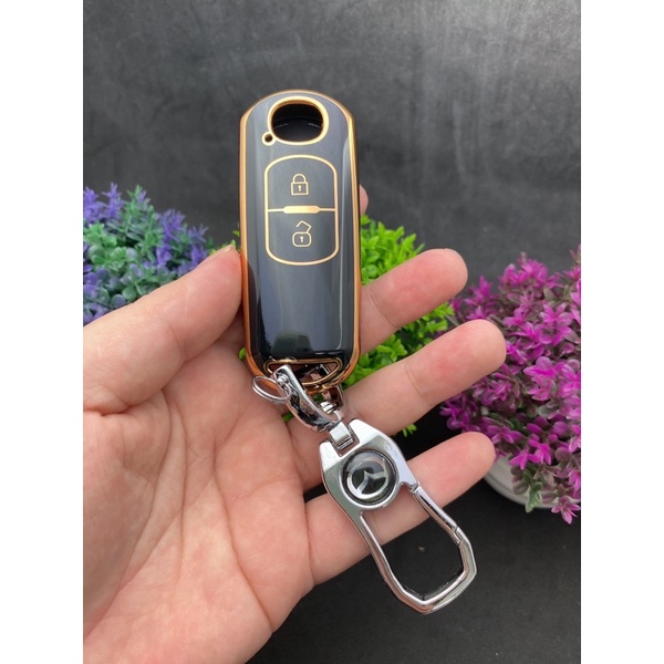 เคสกุญแจสีดําและสีทอง - เคสกุญแจ TPU สีดําและสีทองสําหรับปุ่ม Mazda 2