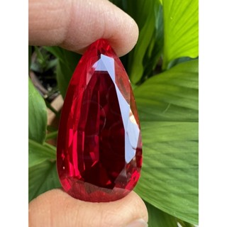 Lab Ruby pear 15x22mm- 23cts พลอย ขนาด 15X22 มิล ( MM) 1 Pcs( 1 เม็ด)( 1 เม็ด )เจียระไนเหลี่ยม เพชร