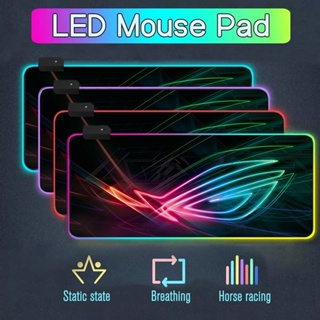 แผ่นรองเมาส์มีไฟ RGB Gaming Mouse Pad แผ่นรองเม้าส์สำหรับเล่นเกมส์ 80cm×30cm Mousepads with Lights 7colors