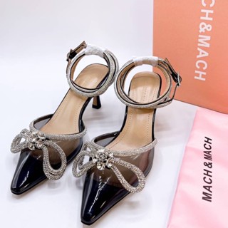 New Arrivals  Mach &amp; Mach double bow pvc ss22 สูง 6.5cm