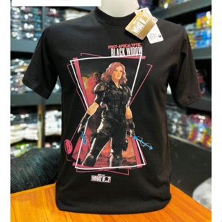 เสื้อยืดMarvel ลิขสิทธิ์แท้ ลายBlack Widow  ซีรี่ห์ What if ? สีดำ (MVX-310)