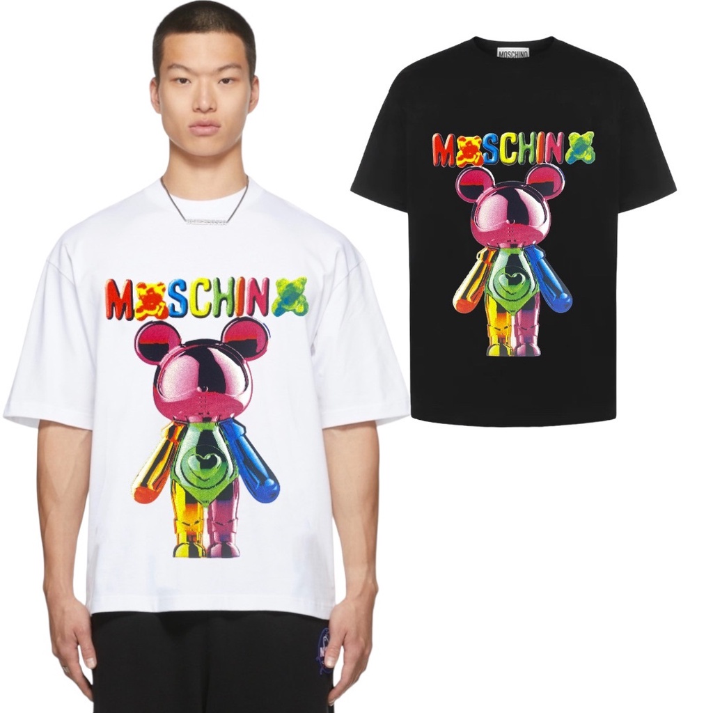 TopBrands คุณภาพพรีเมี่ยม 1:1 M0sch1n0 Tshirt ผู้หญิงผู้ชาย Baju T เสื้อ