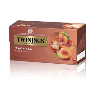 Twinings Peach Flavoured Tea ทไวนิงส์ ชาแต่งกลิ่น รสพีช ชนิดซอง 2 กรัม แพ็ค 25 ซอง