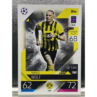 Marius Wolf การ์ดนักฟุตบอล 22/23 การ์ดสะสม Borussia Dortmund การ์ดนักเตะ ดอร์ทมุนด์