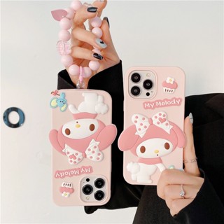 เคสโทรศัพท์มือถือ ซิลิโคนนิ่ม ลายการ์ตูนเมโลดี้น่ารัก สามมิติ สําหรับ Apple Iphone 14 13ProMax 11 12ProMax 14Pro