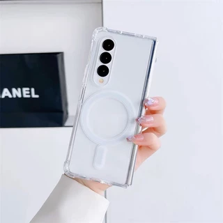 เคสแม่เหล็ก สำหรับ SAMSUNG Z Flip3/Flip4 / Z Fold3/Fold4 / Fold5 Fold6 Flip5 Flip6 Flip7 Fold7 เคสใส ชาร์จได้ 038