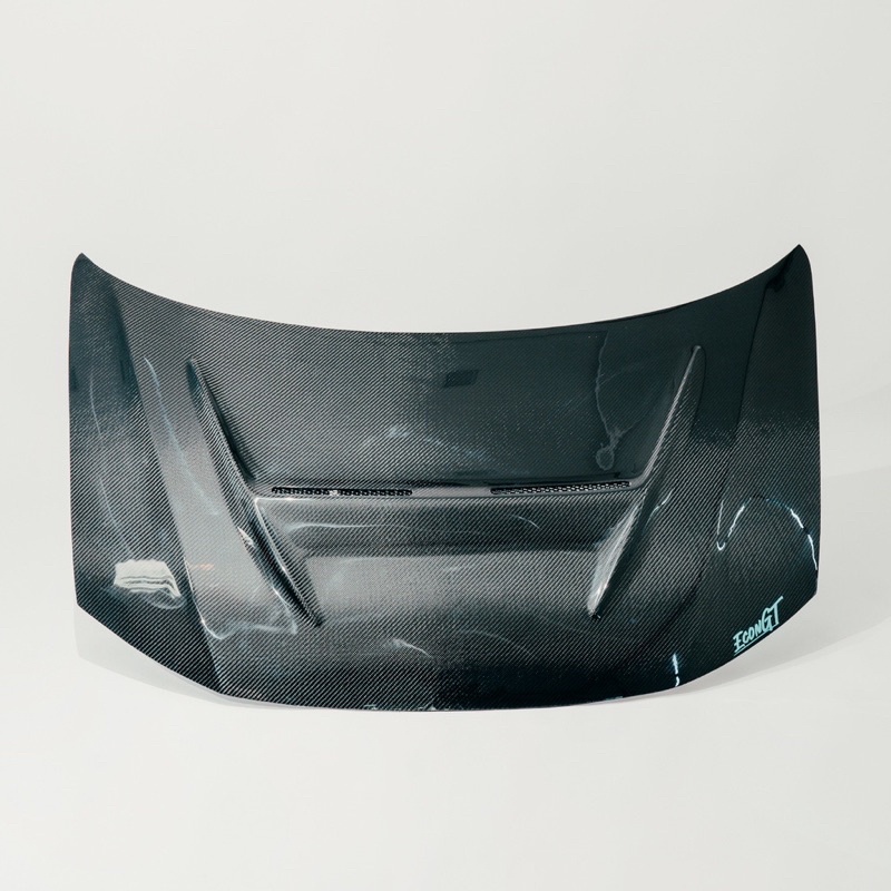 Econ GT ฝากระโปรงคาร์บอน ไฟเบอร์  คาร์บอน เคฟล่า HONDA Civic FB ลายสอง ฝากระโปรงรถเก๋ง ฝาคาร์บอน ฝาก