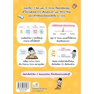 INSPAL : หนังสือ กริยา 3 ช่อง และ 12 Tense ระดับ ป.1-ป.6 ฉบับคัดศัพท์ออกสอบบ่อย 9786163813268 (Life Balance)