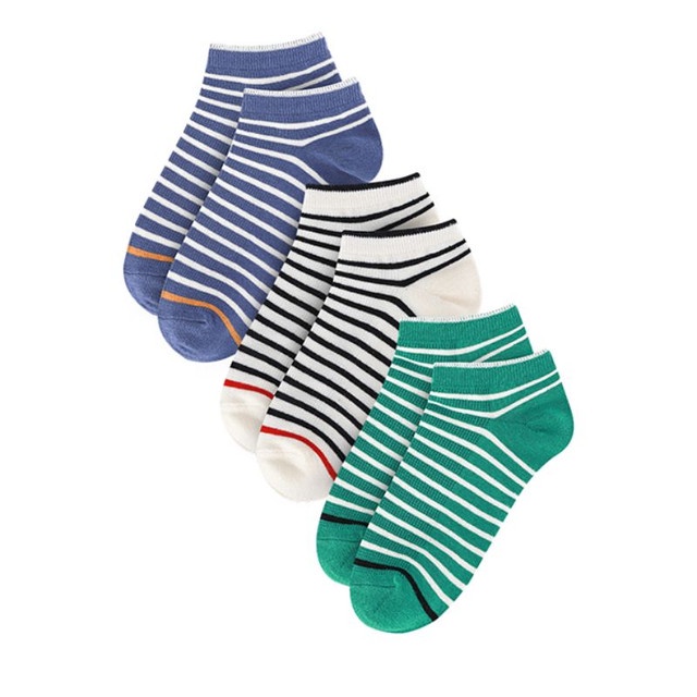 Hush Puppies Lds Ankle Socks Wh/Gr/Bl